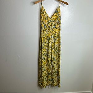 Samsoe Samsoe Yellow Floral Button Down Bini Maxi Dress Size Small